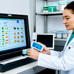 Home 6 **
"A modern food packaging laboratory, with scientists in lab coats examining innovative food packaging. Close-up on a package with integrated sensors displaying freshness data on a digital screen. Background includes lab equipment and charts. Focus on technology and innovation. Fully clothed, appropriate content, safe for work, perfect anatomy, natural proportions, professional, family-friendly, high quality."
**